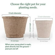 Jiffy Organic Seed Starting Biodegradable Peat Pots - Breathable - 100 Pack, 5 in Diameter