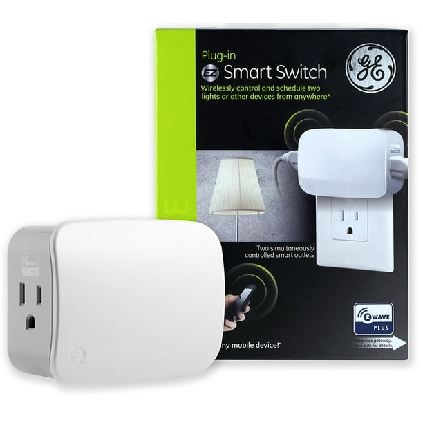 GE Enbrighten ZWave Plus 2Outlet PlugIn Smart Switch, Hub Required