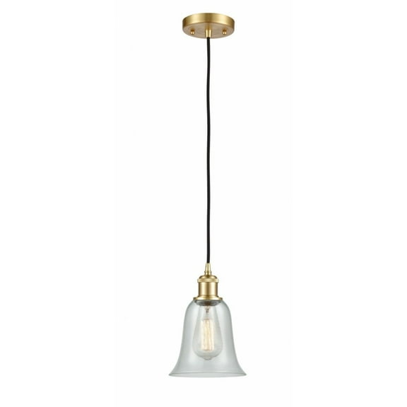 516-1P-SG-G2812-LED-Innovations Lighting-Hanover-3.5W 1 LED Mini Pendant in Industrial Style-6.25 Inches Wide by 12 Inches High   Satin Gold Finish