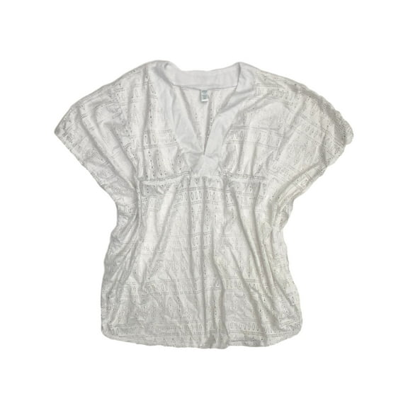 Womens White Lace Swim Suit Cover Up Dress Medium