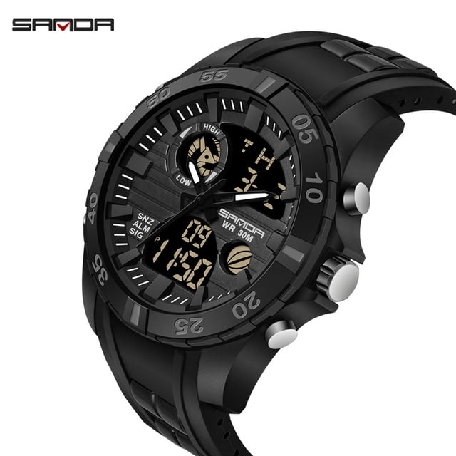 Reloj deportivo para hombre, relojes para hombre, reloj deportivo con doble pantalla, analógico, digital, LED, electrónico, reloj electrónico