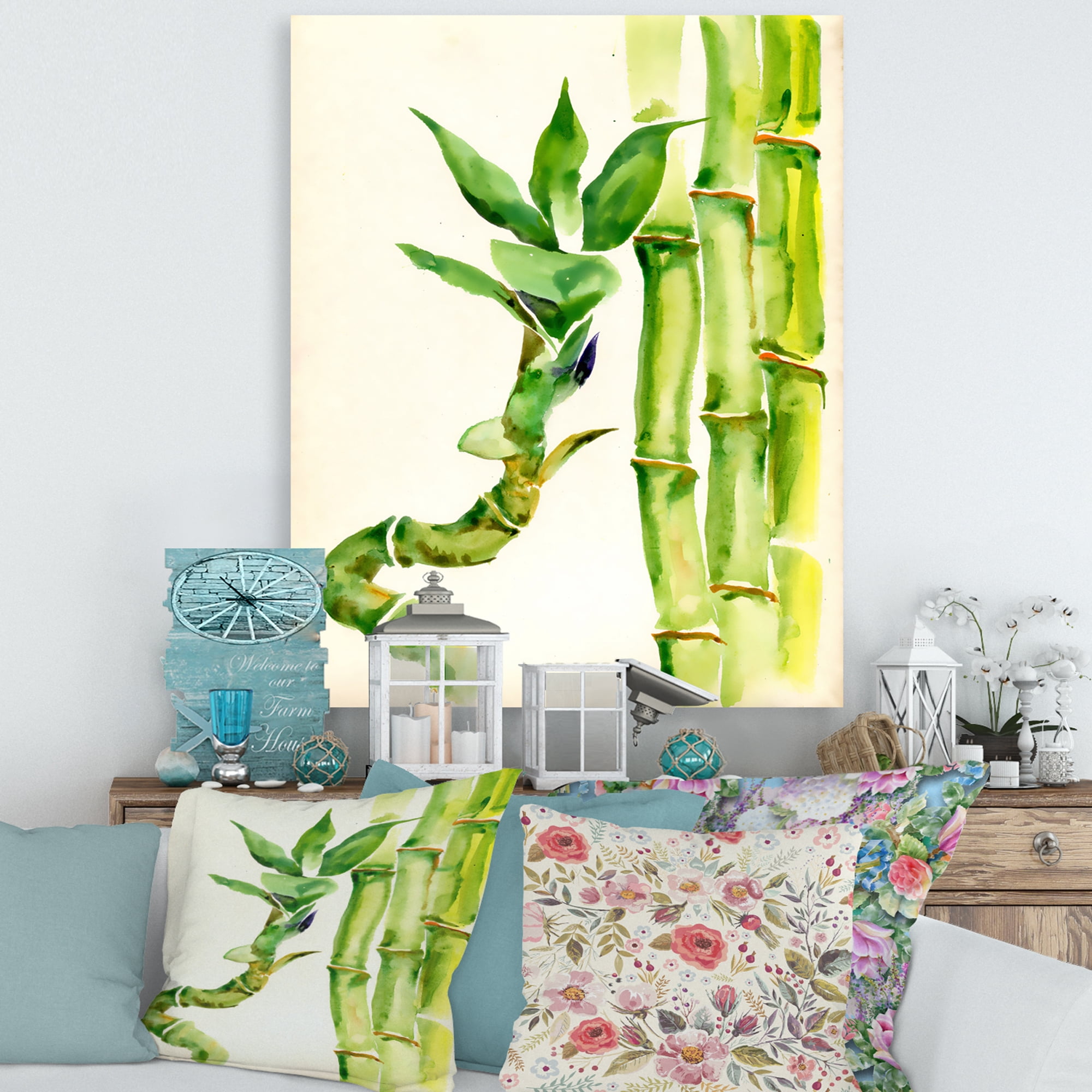 The Forest of Bamboo Branches VI 24 in x 32 in Painting Canvas Art Print, by Designart