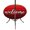 Red, Crimson, Black, variant on Round Outdoor Tablecloth with Umbrella Hole and Zipper, Blue Brown Wooden Grain Tablecloth with Elastic Waterproof, Farmhouse Gradient Wood Stripes Patio Table Covers for 36" - 44" Pool Tables