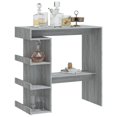 thumbnail image 2 of vidaXL Bar Table with Storage Rack Grey Sonoma 100x50x101.5 cm, 2 of 4