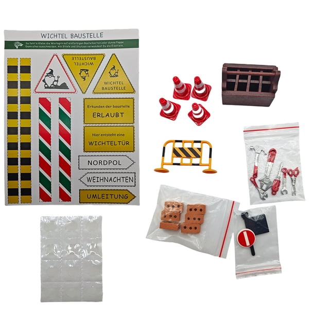 20 Piezas Accesorios para Gnomos Sitio Construcción Puerta Y Casa Muñecas 1/12