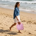 thumbnail image 4 of Integrated Beach Towel Bag with Shoulder & Backpack - Portable Swimming Towel, Stylish Geometric Design, Durable Nylon, Perfect for Beach, Travel & Camping,Pink, 4 of 6