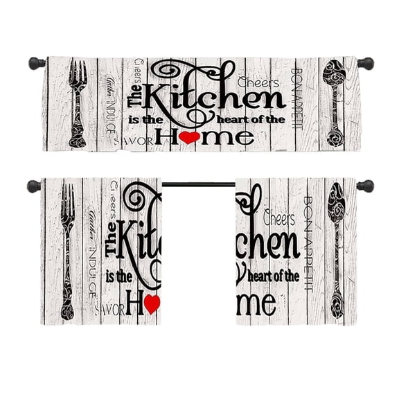 FURMORA Kitchen Curtains Sets for Windows Dust-Resistant Kitchen Window Curtains Cartoon Design Curtains for Kitchen Windows,Style1
