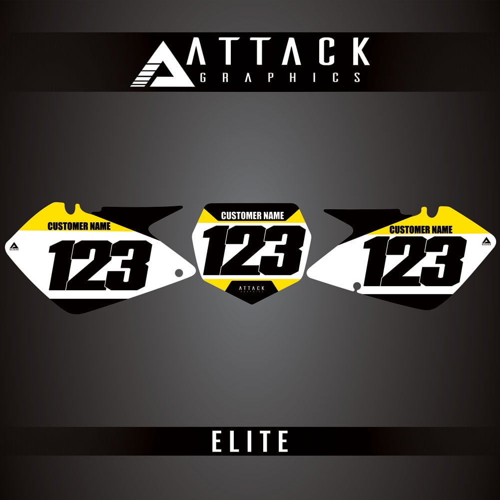 Attack Graphics Elite Number Plate Backgrounds for Suzuki RM125 2007