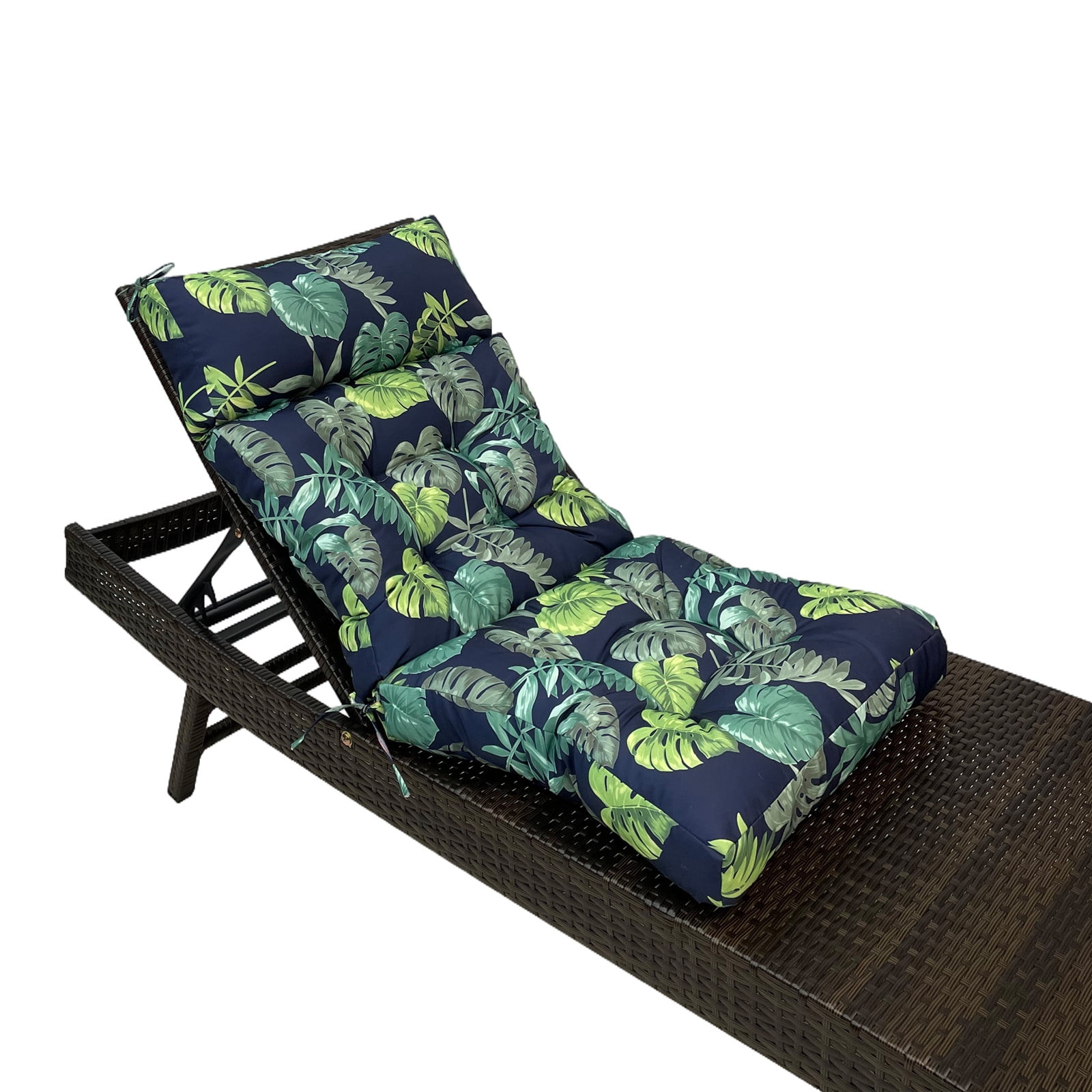 Eurhowing Adirondack Chair Cushion 1Pcs, 49"x21"x4" Thick Waterproof Outdoor Patio Seat Cushion with Ties, UV & Fade Resistant Rocking Chair Cushions, Green Leaves