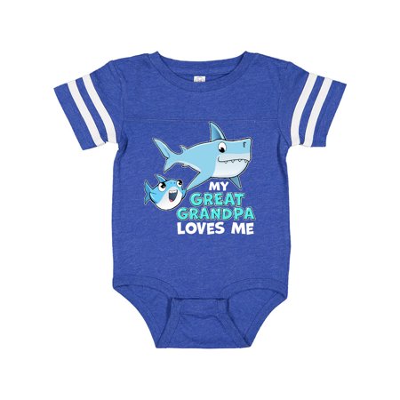 

Inktastic My Great Grandpa Loves Me with Cute Sharks Gift Baby Boy or Baby Girl Bodysuit