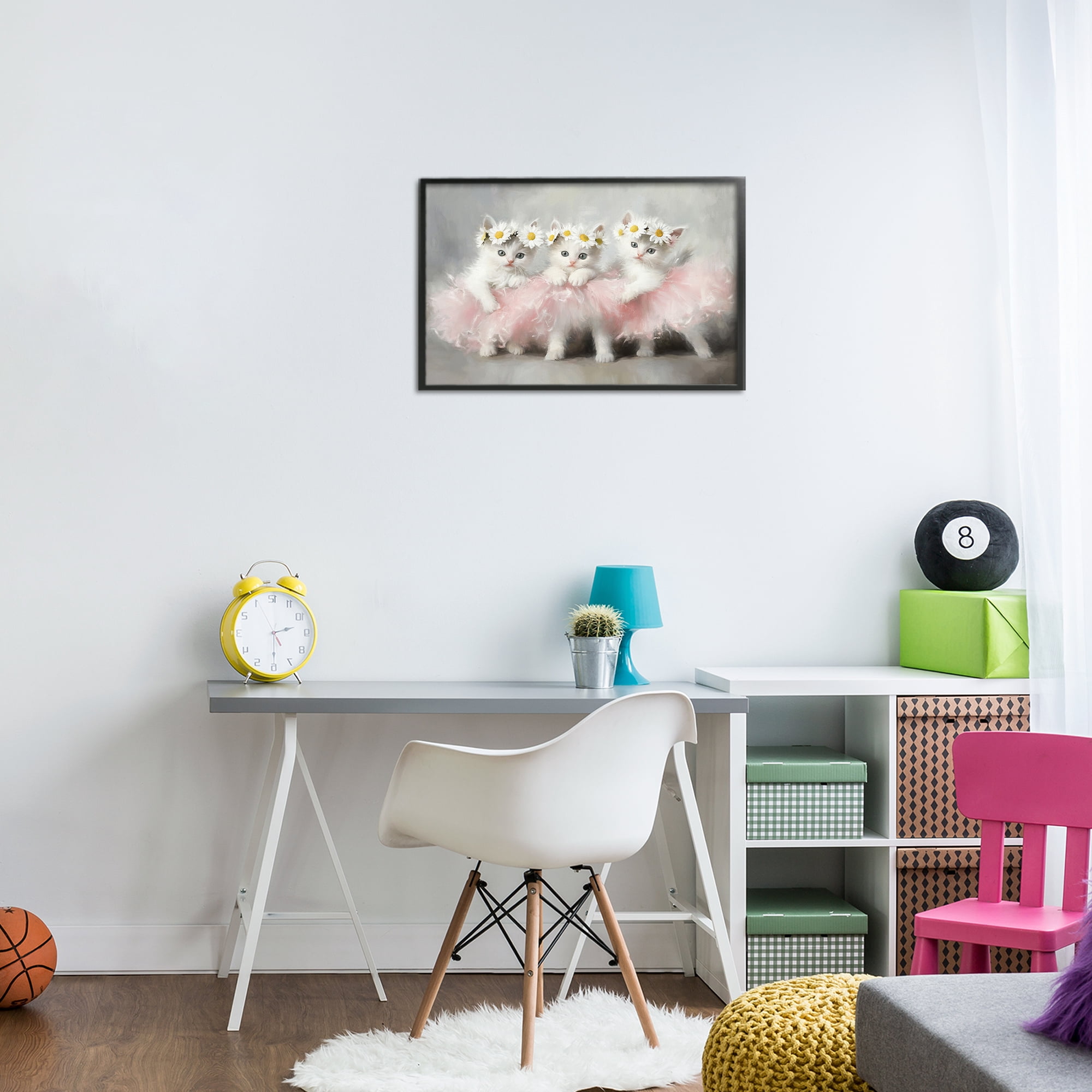 Stupell Industries Dancing Kittens in Tutus Black Framed Giclee Art, design by Tina LeCour