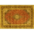 thumbnail image 1 of Ahgly Company Machine Washable Indoor Rectangle Medallion Yellow Traditional Area Rugs, 2' x 4', 1 of 4