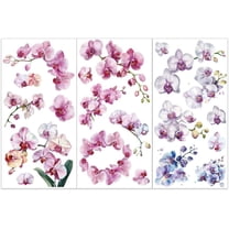 3pcs/Set Phalaenopsis Rub on Transfers for Furniture and Crafts 6x12 inch Flower Decor Transfer Stickers Floral Rub on Decals for Wood Furniture Scrapbooking Home Decorations