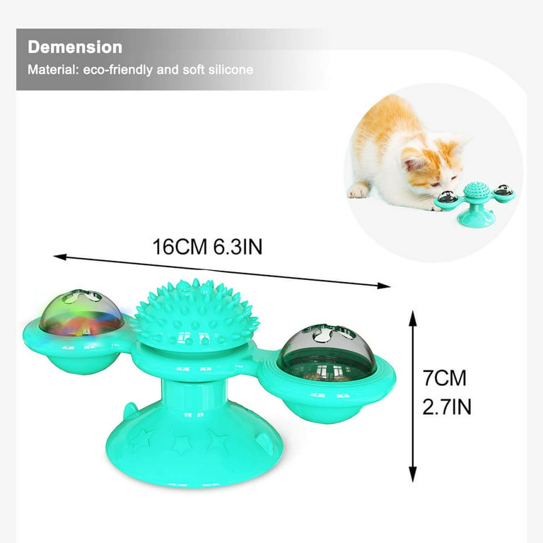 Windmill Toys For Cats Puzzle Whirling Turntable With Brush Cat Play Game  Toys Windmill, dog Toys