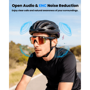 AI Smart Glasses with Camera, Sport AI Camera Glasses with EIS+Gyro Stabilization, Polarized Lenses for Cycling, Dual-Mic Noise Cancelling, IP66 Weatherproof, AI Glasses with Chat GPT