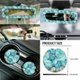 thumbnail image 5 of Renewold Sea Turtle Compass Car Seat Covers Full Set, with Steering Wheel Cover Safe Belt Pads Handbrake Cover Set Coasters Garbage Container Rear View Mirror Car Center Console Cover, Set of 14, 5 of 7