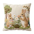 thumbnail image 3 of Fwttom Pillow Covers 18x18, Imitation Embroidery Easter Decorations Throw Pillow Covers, Short Lint Home Spring Decor for Bedroom Couch Cushion Cover, 3 of 7