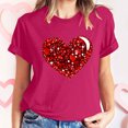 thumbnail image 2 of Jsaierl Womens Valentine's Day Shirts Love Heart Print Tees Trendy Short Sleeve Blouse Crewneck Holiday T-shirt Tops Valentines Day Gifts, 2 of 8