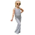thumbnail image 3 of Dewadbow Fashion Toddler Baby Girls Stripes Romper Bib Pants Overalls Outfits Clothes, 3 of 5