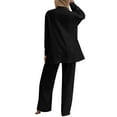 thumbnail image 4 of Valora Women Fashion Outfit Women's Trousers Suit Ensemble for Women Classic High Waist Long Pants with Coordinating Top Two Piece Retro Set for Everyday and Wear Black S, 4 of 4