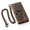 brown distress with skull, variant on Brown with Flag RFID Blocking Tri-Fold Cowleather Long Wallet with Steel Chain