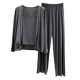 thumbnail image 2 of Naittoop Womens Soft Modal Pajamas Lounge Set Stretch Loose Pj 3Pc Long Sleeve Cardigans and Camisole with Long Pants Sleepwear, 2 of 5