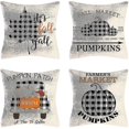 thumbnail image 1 of Decorative Cushion Pillow 45x45cm Square Pillowcases For Sofa Living Room Chair Modern Holiday Rustic Pumpkin Leaf Invisible Zippe, 1 of 2