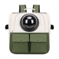 thumbnail image 1 of Mochila para perros Strade Fareast Limited mochila para mascotas cápsula espacial transpirable verde oscuro, 1 of 8