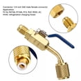 thumbnail image 2 of 3PCS 1/4" SAE 45° Angled Compact Ball Valve for R410A R134A R12 R22 HVAC AC Refrigerant Charging Hoses Shut Valve, 2 of 15