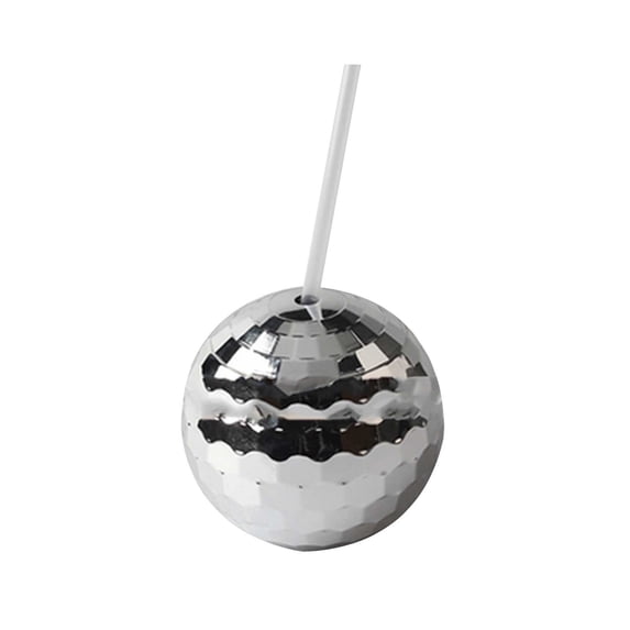 aoksee Kitchen Utensils 1970's Disco Ball Drink Cup With Straw, Suitable For Metal Shiny Foil Color Graduation Anniversary Party Straw Cup Tableware Gift on Clearance