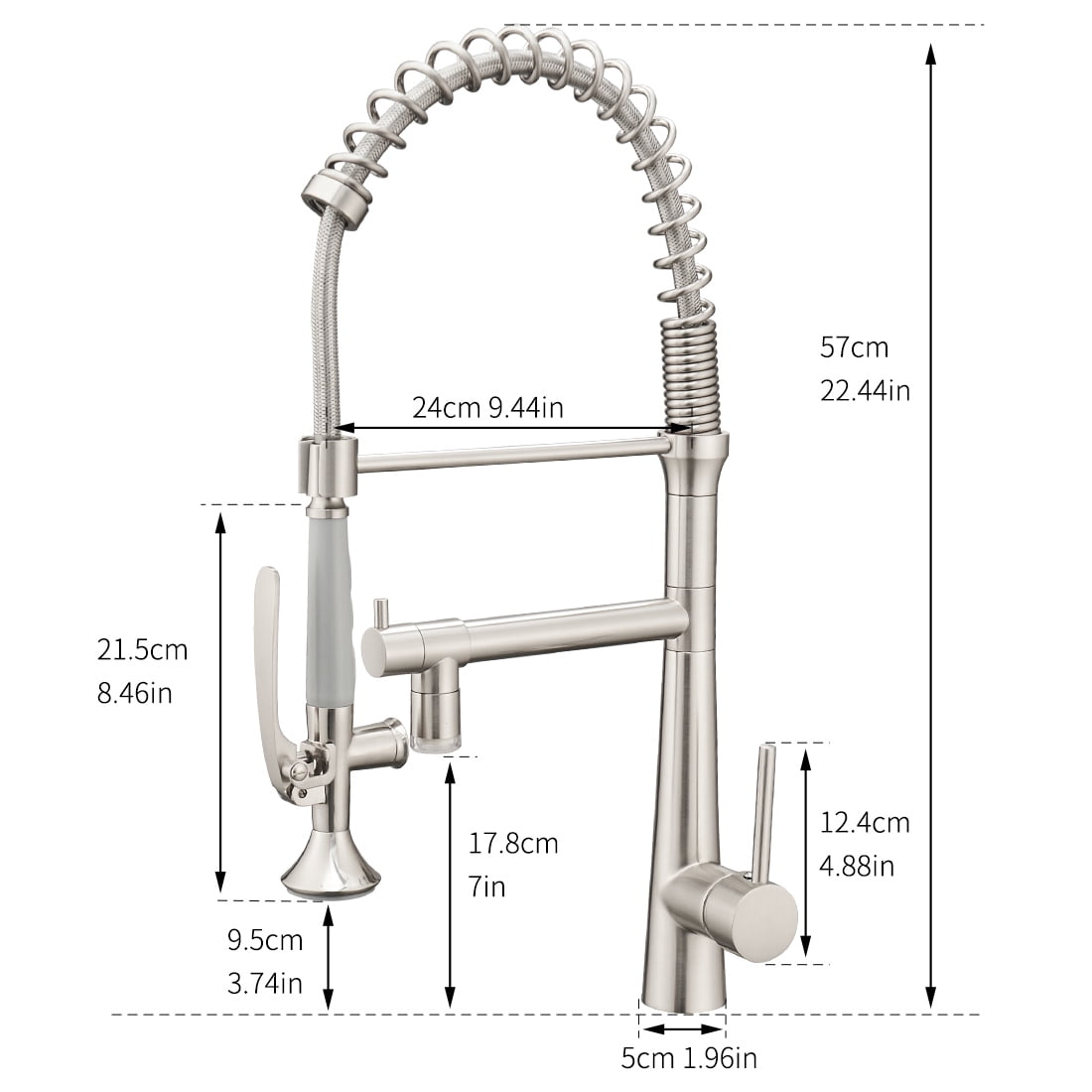 ANGELES HOME LED Light Kitchen Faucet with Pull Down Sprayer, Commercial Kitchen Sink Faucets with Sprayer, Brushed Nickel