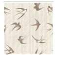 thumbnail image 3 of Ambesonne Abstract Shower Curtain, Flying Birds, 69"Wx70"L, Beige Brown, 3 of 5