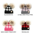 thumbnail image 7 of CC Baby Double Pom Buffalo Plaid Newborn to 9 Months Infant Beanie Black White - Soft, Warm Hats for Babies and Toddlers - Cozy Winter Wear, 7 of 7