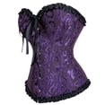 thumbnail image 2 of Corset Top Bustiers for Women Lace Up Ovebust Victorian Corset Plus Size Vintage Corsets Black Purple 4XL, 2 of 6
