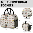 thumbnail image 6 of Lunch Bag Lunch Box for Women Reusable Insulated Lunch Bags,Water-Resistant Cute Sushi Food Clip Art Pattern Cooler Lunch Tote Bag, Large Capacity for Work Travel Picnic, 6 of 6