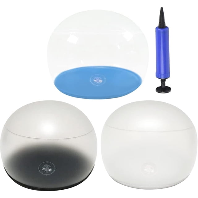 Yazoeia Set of 3 Inflatable Hat Holders with Air Pump Hat Display Stands Hat Storage Racks Hat Inner Support Caps Organizer Hat Shaper Insert Dome for Cloakroom Decoration White+Gold+Blue