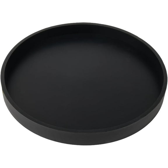 Silicone Bathroom Tray Round Vanity Organizer Bathtub Tray Cosmetics Dish Candle Perfume Shampoo Liquid Soap Simple Style Design Suit for Bathroom and Kitchen 1Pc Black 7.2Inch