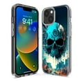 thumbnail image 3 of MUNDAZE Apple iPhone 14 Blue Apocalypse Cyberpunk Skull Feather Double Layer Phone Case Cover, 3 of 5