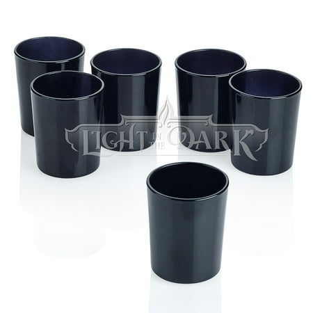 Glass Round Candle - Black Glass Round Votive Candle Holders Set of 12