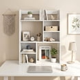 thumbnail image 2 of Gymax Desk Bookshelf Desktop Display Rack w/ 8 Open Cubes Countertop Storage Hutch, 2 of 10
