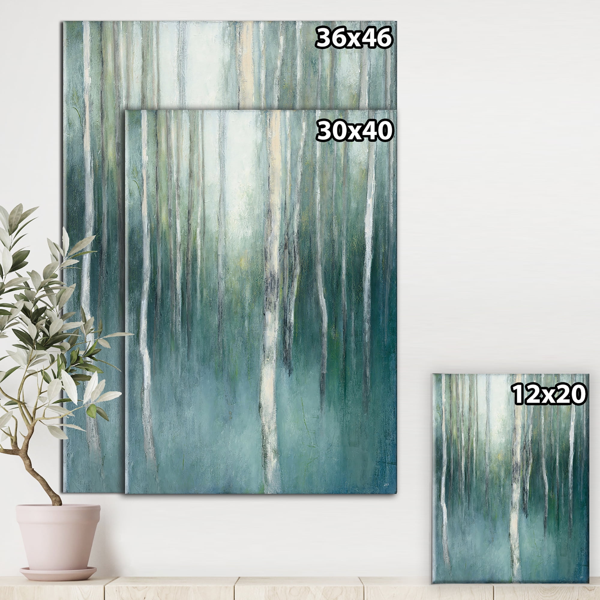 Designart 'Green Forest Dream' Traditional Landscape Premium Canvas Wall Art