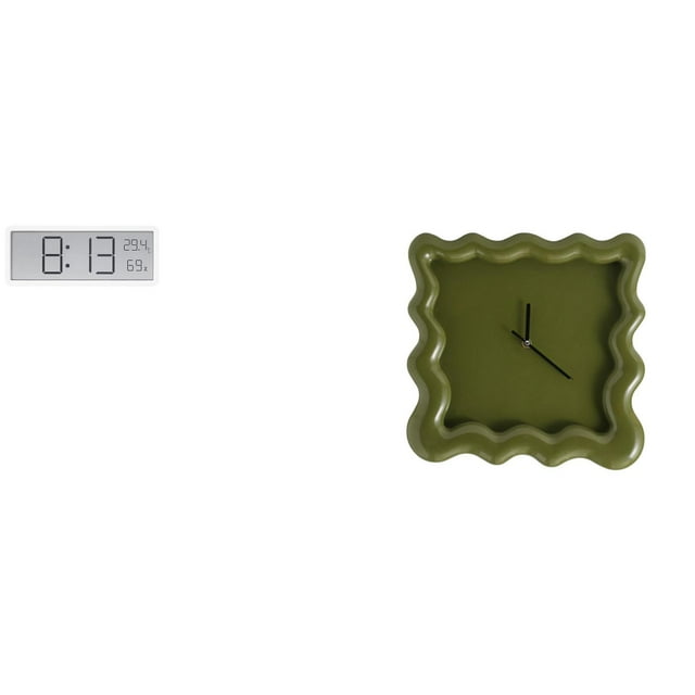 Reloj De Pared Digital Cuadrado Multiusos Con Pantalla Grande, Temperatura Y Humedad, Silencioso, Preciso, Adorno Colgante Para Aula, Oficina, Dormitorio, Baño, Casa De Campo, Cocina Y Estudio.