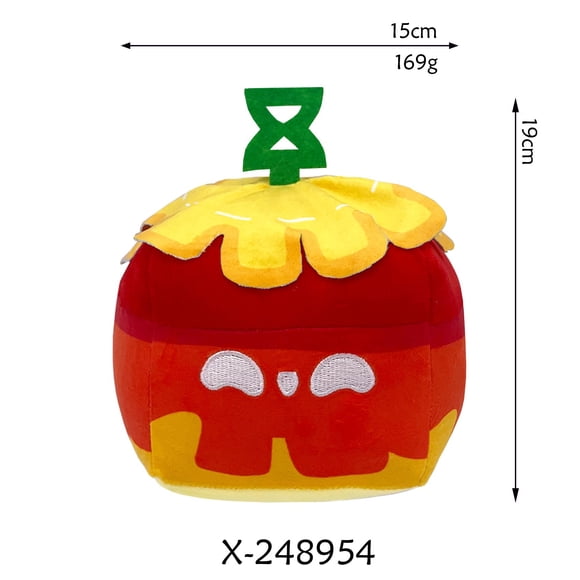 Blox Fruits Magma Fruit Plush Toy, 7.48 Inches Tall, Devil Fruit Stuffed Doll, Soft Collectible Plushie for Fans and Kids