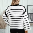 thumbnail image 6 of BXINGOHAI Trendy Striped Sweaters for Women Crewneck Long Sleeve Pullover Shirts Casual Loose Tops 2024 Fall Fashion Sweater Today Sales Black,S, 6 of 6