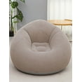 thumbnail image 4 of LO NECESITO Sillón inflable puff aterciopelado cómodo color beige, 4 of 5