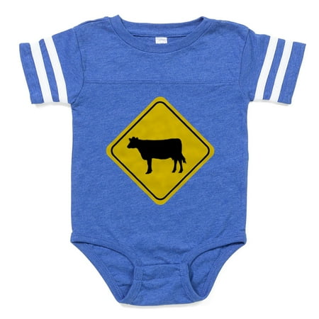 

CafePress - Cow Crossing TRANS FIN - Cute Infant Baby Football Bodysuit