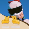 thumbnail image 1 of Quzzie 2 Pieces Helmet Sticker Finger Shape Bike Helmet Decorations Helmet Embellishments Cloth Material Removable Attachment Suitable for Skiing Biking Gift V sign, 1 of 8
