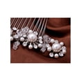 thumbnail image 3 of Silverstone Genuine Rhinestone Encrusted Faux Pearl Flower Fashion Hair Comb, 3 of 3