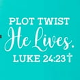 thumbnail image 5 of Wild Bobby Plot Twist He Lives Luke 24:23 Inspirational/Christian Women Racerback Tank Top, Tahiti Blue, Medium, 5 of 5