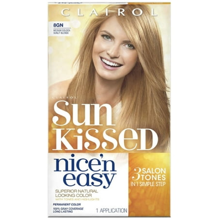 Clairol Nice 'n Easy Sun-Kissed Permanent Hair Color, 8GN Medium Golden Sunlit (Best Type Of Hair Dye)